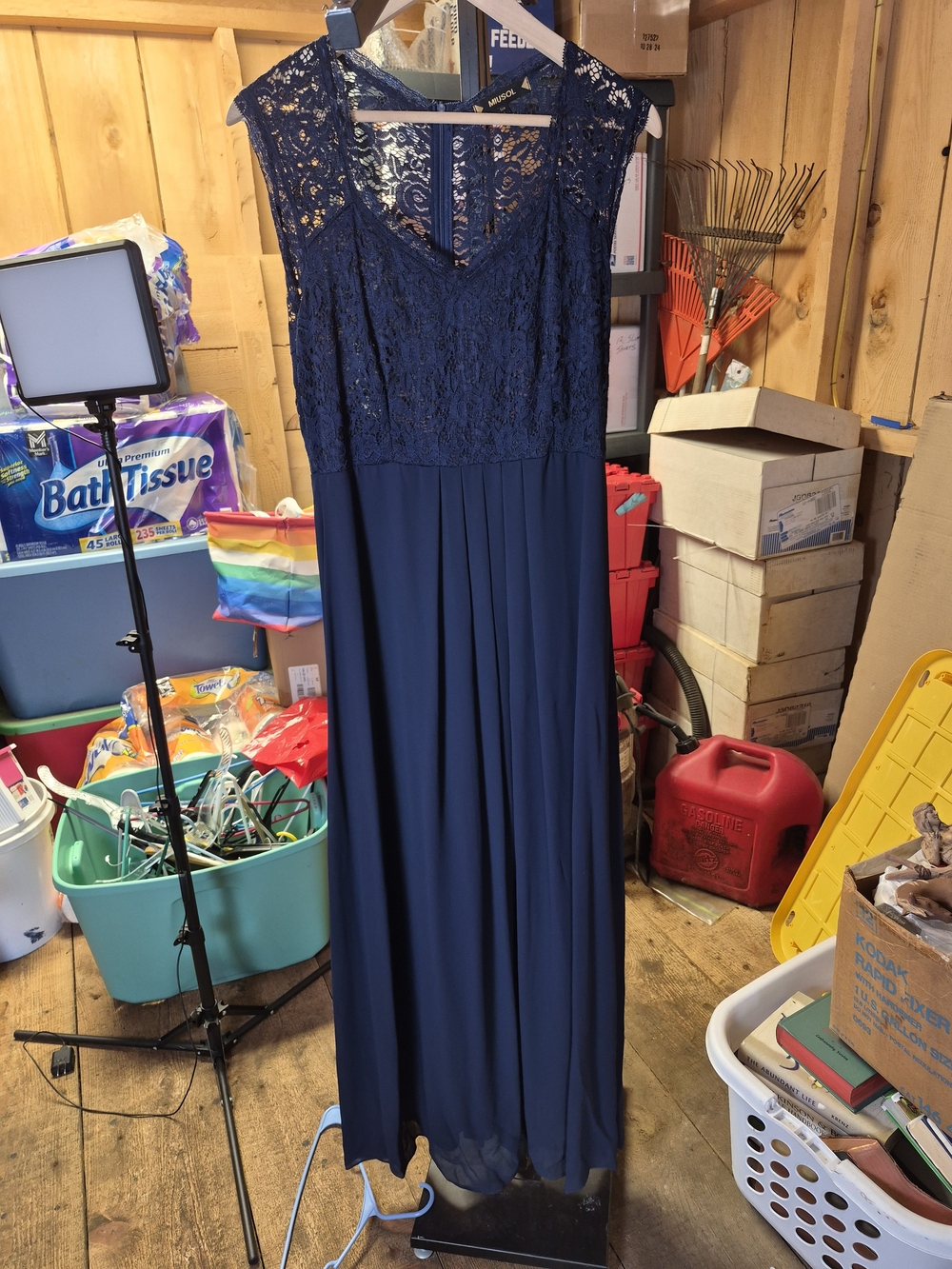 Miusol Navy Lace Bodice Maxi Dress Bin 68